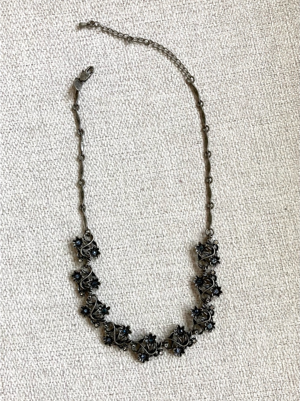 Park Lane Floral Necklace with Blue Stones - Picture 2 of 3